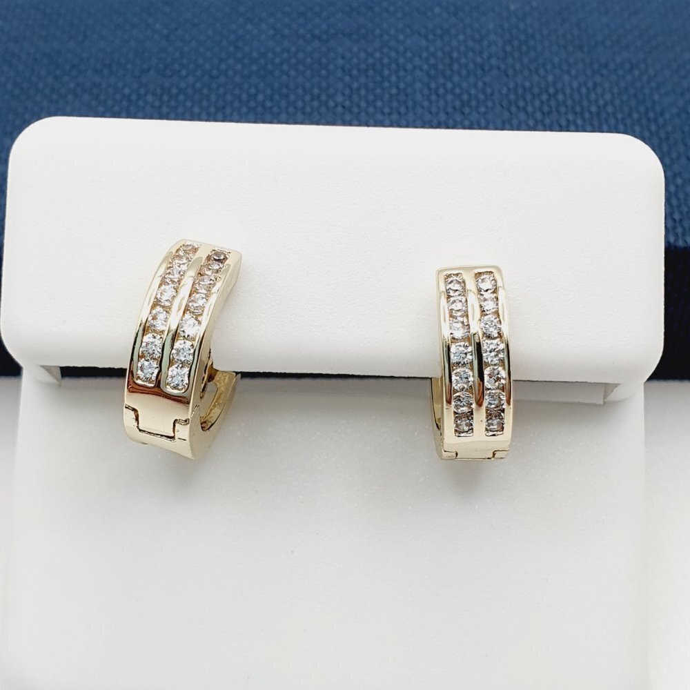 "14k Gold Plated Cubic Zircon Earrings, Inus1br132